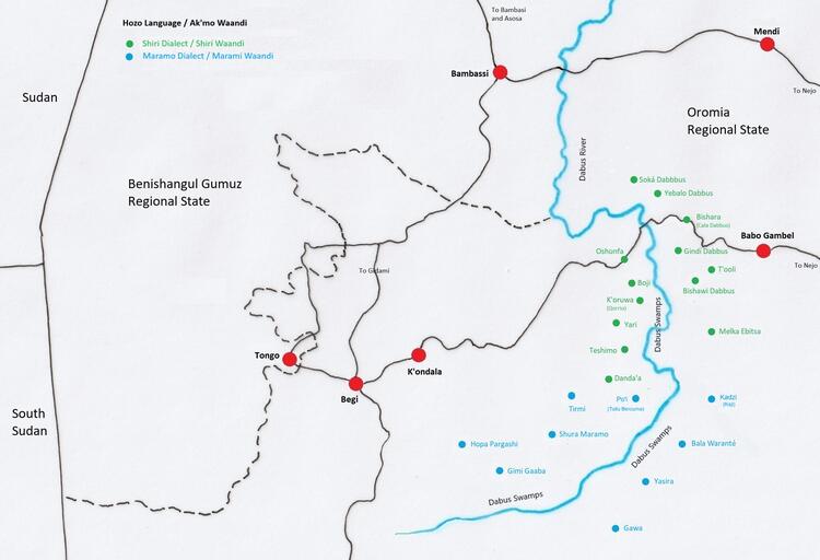 Hozo speaking villages in Oromia Regional State Hozo speaking villages in Oromia Regional State