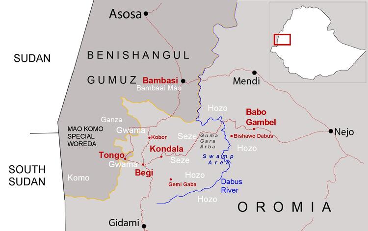 Map over Mao and Komo languages in Western Ethiopia Map over Mao and Komo languages in Western Ethiopia